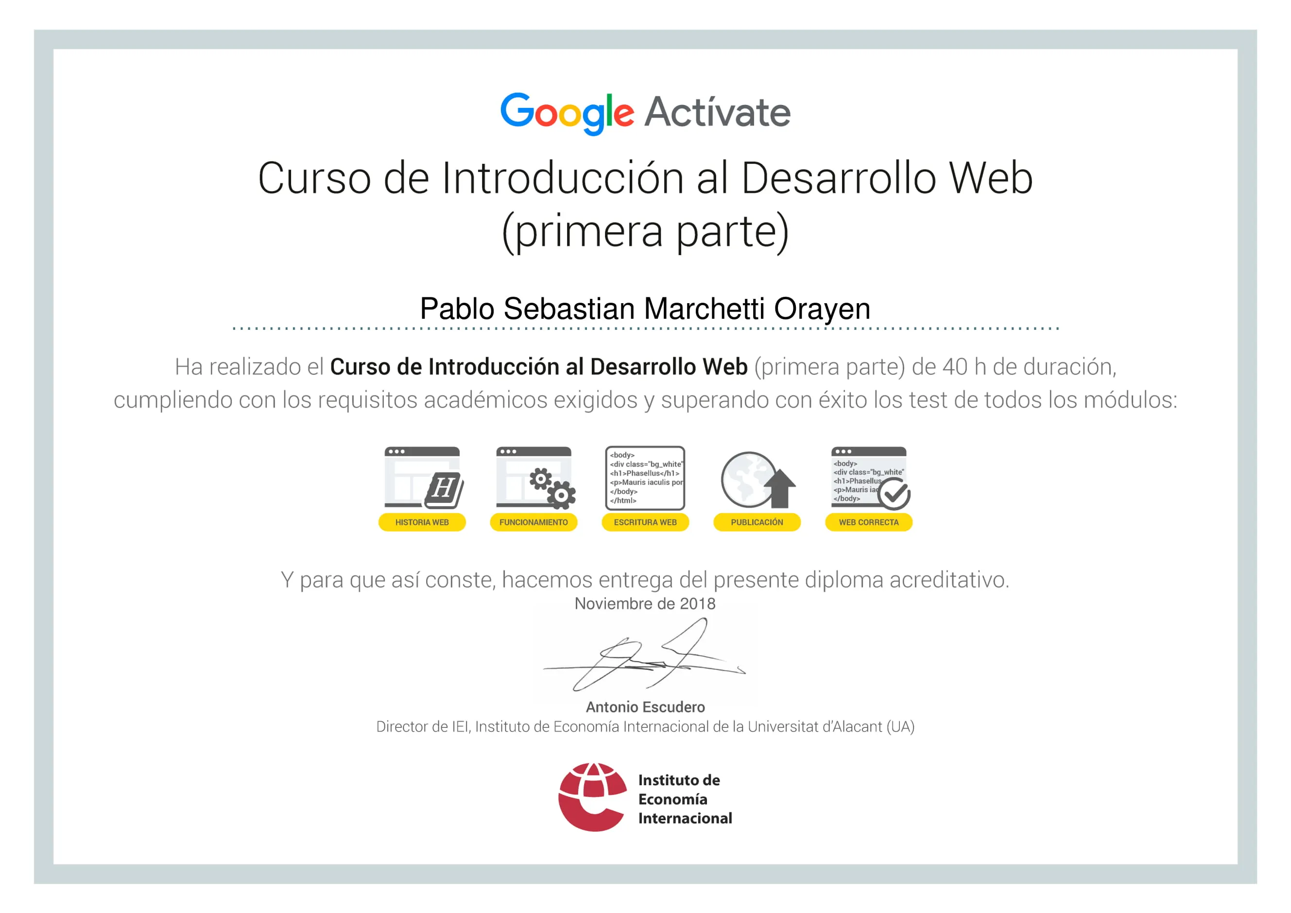 Introducción al Desarrollo Web Parte 1 de 2
